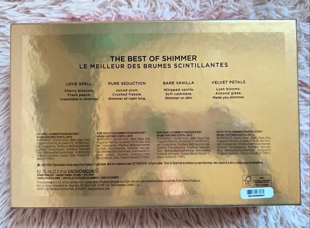 Coffret de brumes pailletées (4x75ml) de Victoria's Secret🎁✨