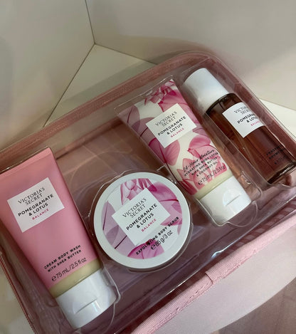 Set de 4 produits Pomegranate & Lotus avec trousse de Victoria's Secret🎁