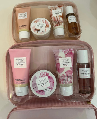 Set de 4 produits Pomegranate & Lotus avec trousse de Victoria's Secret🎁