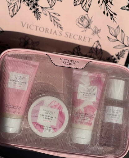 Set de 4 produits Pomegranate & Lotus avec trousse de Victoria's Secret🎁