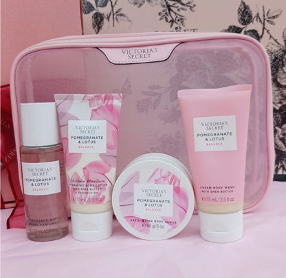 Set de 4 produits Pomegranate & Lotus avec trousse de Victoria's Secret🎁