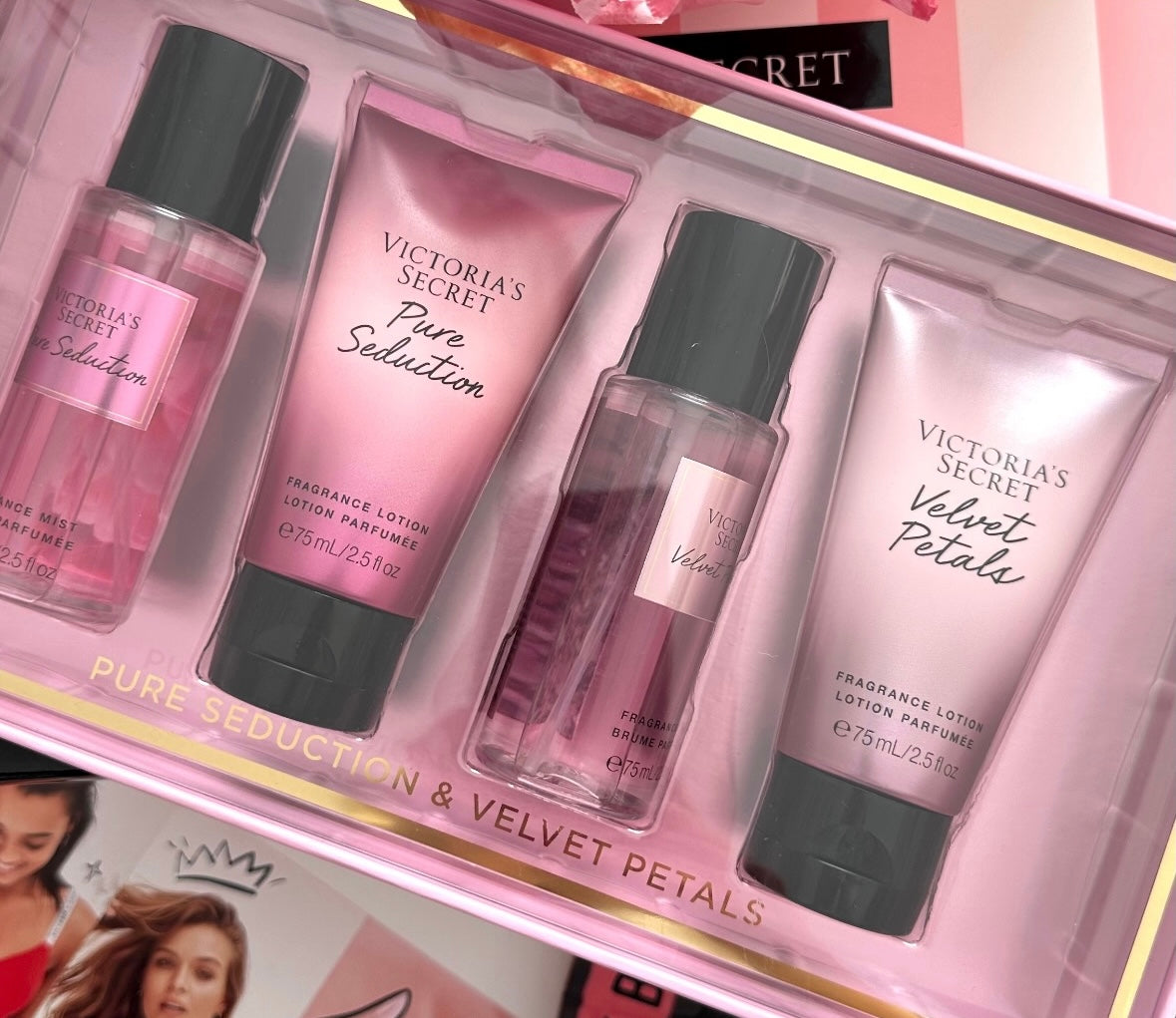 Coffret Pure Seduction et Velvet Petals (4x75ml) de Victoria's Secret🎁🪄