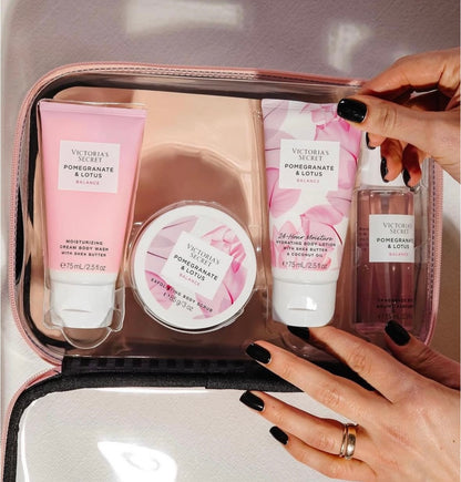 Set de 4 produits Pomegranate & Lotus avec trousse de Victoria's Secret🎁
