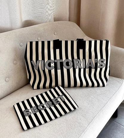 Sac de plage avec pochette assortie de Victoria's Secret🖤🤍