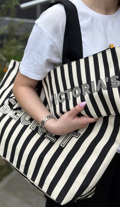 Sac de plage avec pochette assortie de Victoria's Secret🖤🤍
