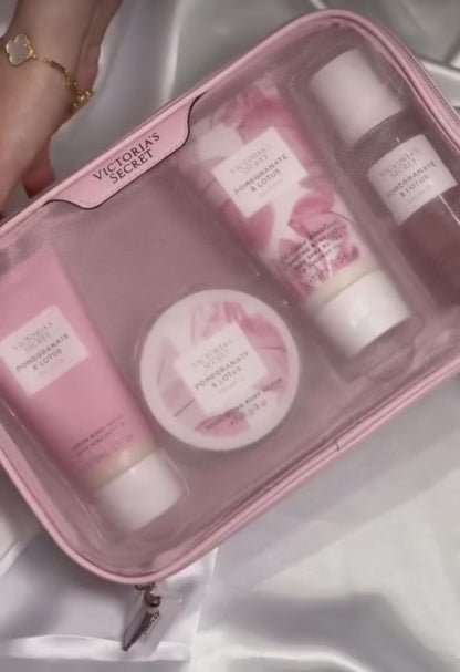 Set de 4 produits Pomegranate & Lotus avec trousse de Victoria's Secret🎁